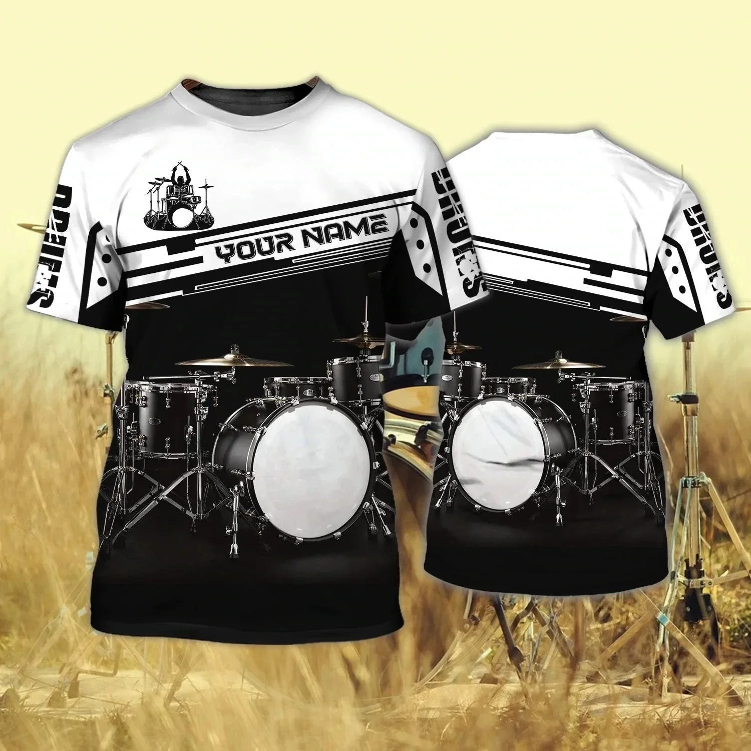 Musical Instrument Name - Love Peace Drums Personalized Name 3D