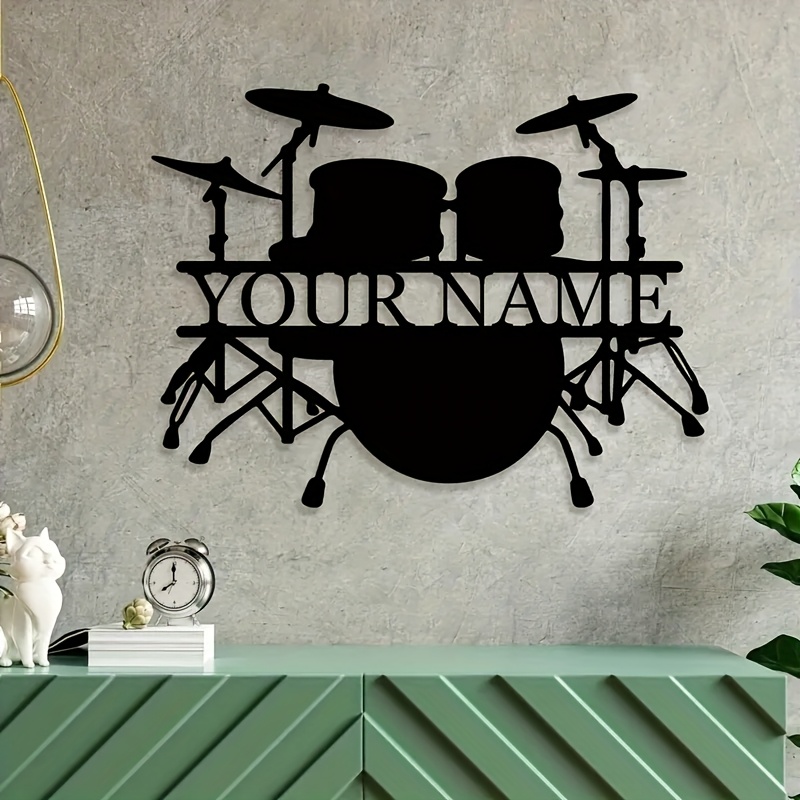 Musical Instrument Name - Custom Drum Set Metal Wall Art