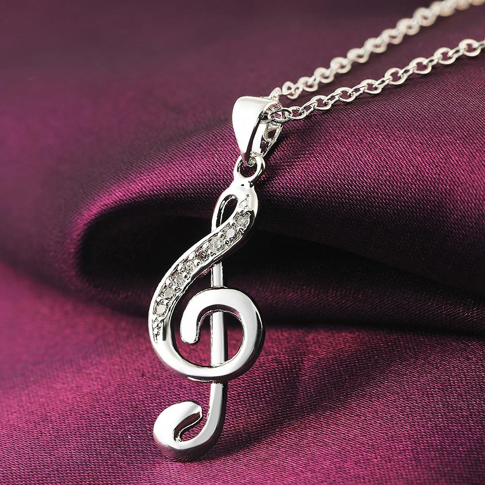 Musical Instrument Symbols - 45CM 18inches 925 silver necklace wedding