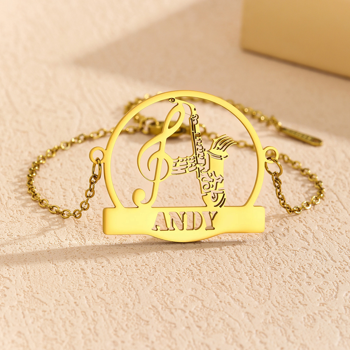 Musical Instrument Name - Custom Music Note Instrument Name Bracelet