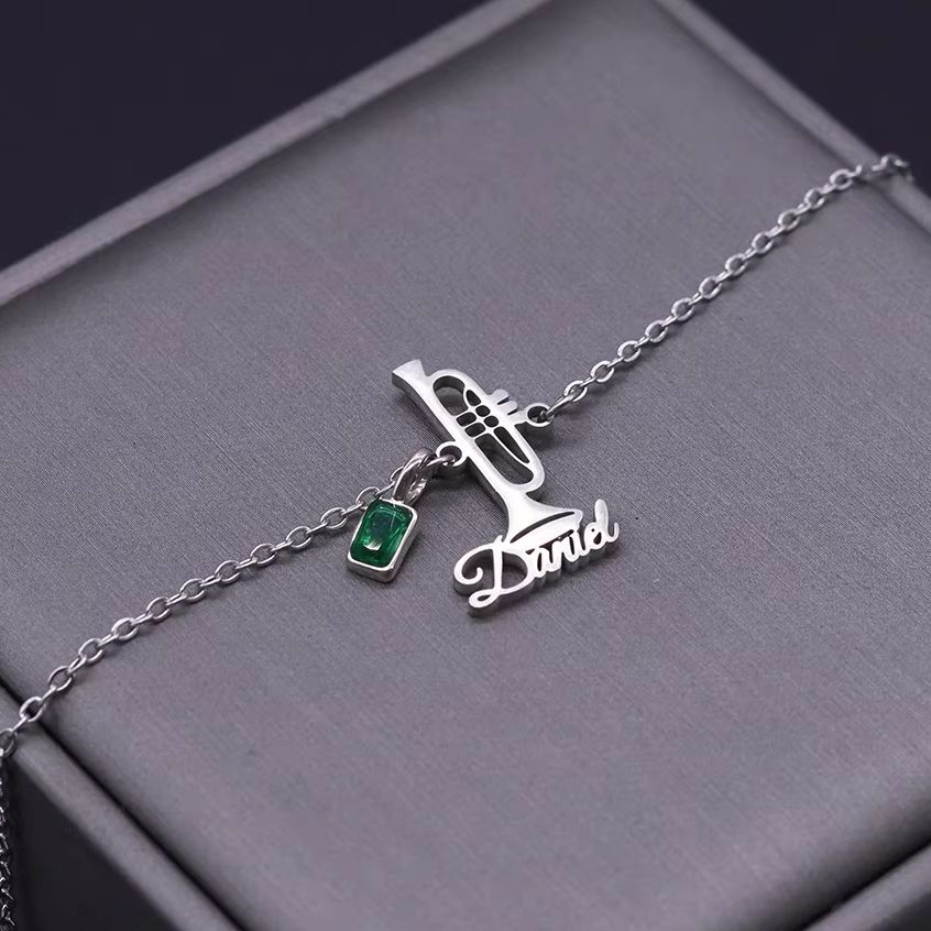 Musical Instrument Name - Todorova Custom Name Trumpet Bracelet, Musical