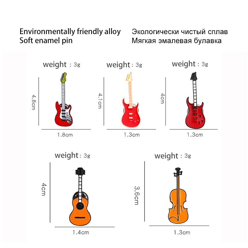 Pins Custom Bass Guitar Brooch - đánh giá và giá Musical Instrument Symbols