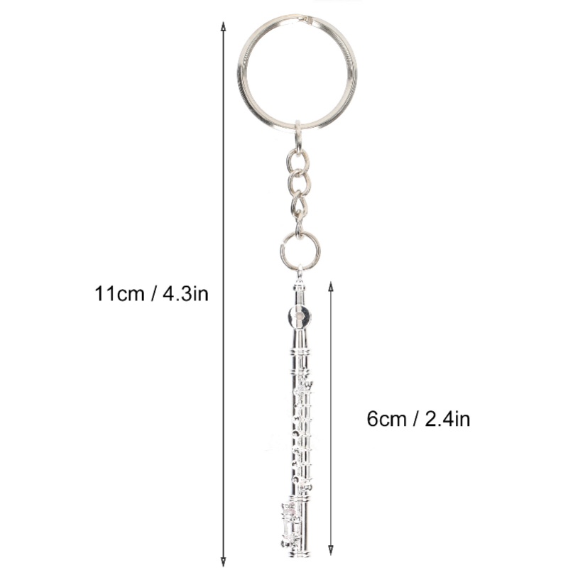Flute Keychain Metal Key Ring  - đánh giá và giá Musical Instrument Jewelry