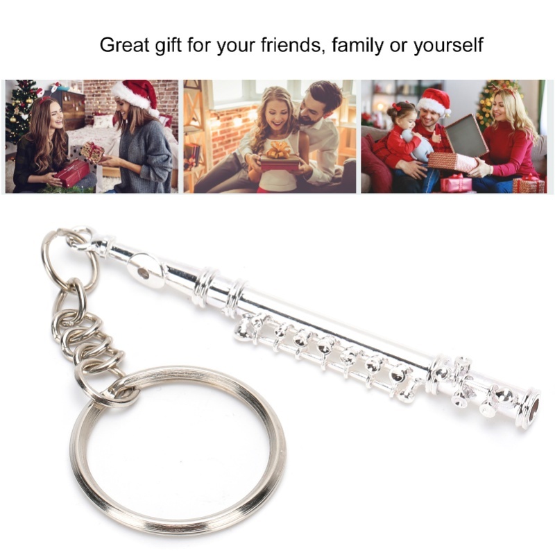Flute Keychain Metal Key Ring  - đánh giá và giá Musical Instrument Jewelry
