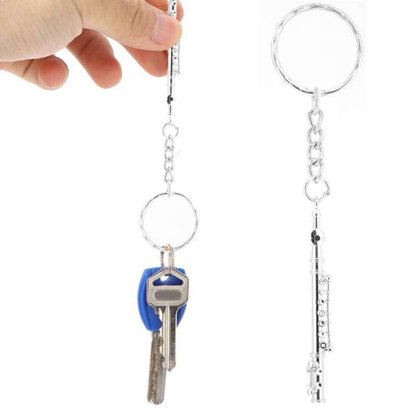 Flute Keychain Metal Key Ring  - đánh giá và giá Musical Instrument Jewelry