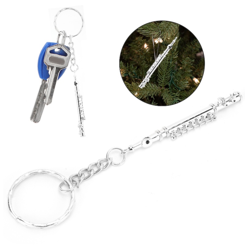 Flute Keychain Metal Key Ring  - đánh giá và giá Musical Instrument Jewelry