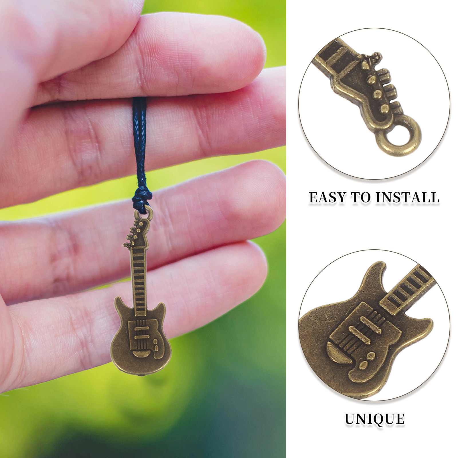 50Pcs Rustic Guitar Pendants V - đánh giá và giá Musical Instrument Jewelry
