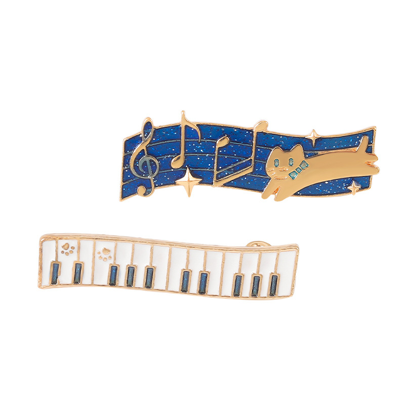 2Pcs Cute Cat Music Enamel Pin - đánh giá và giá Musical Instrument Jewelry