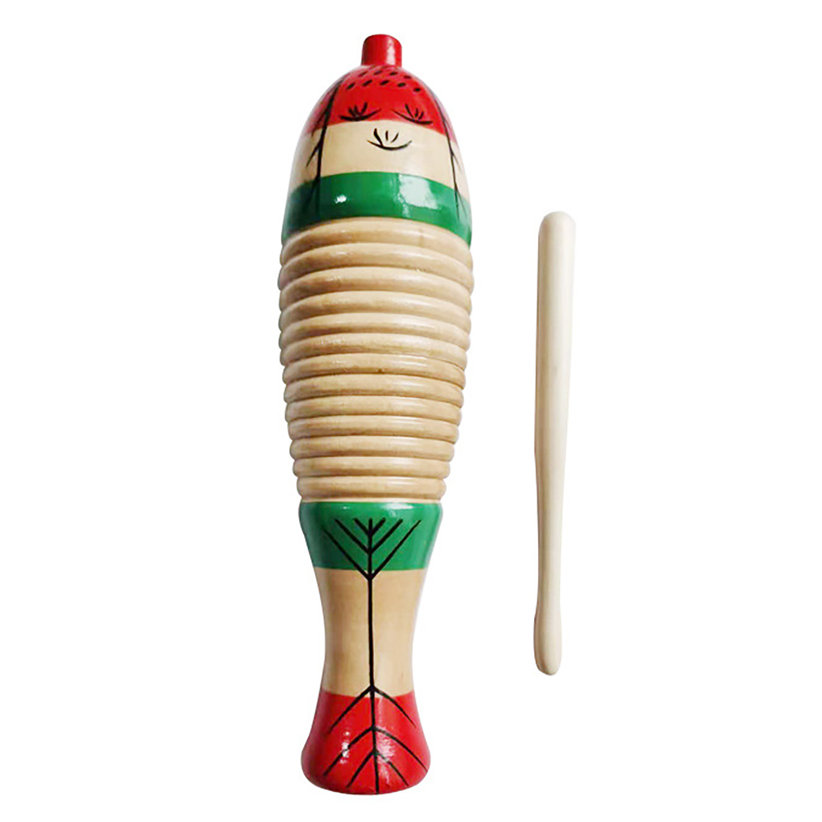 Colorful Fish Shaped Wooden Gu - đánh giá và giá Guiro Scraper Instrument